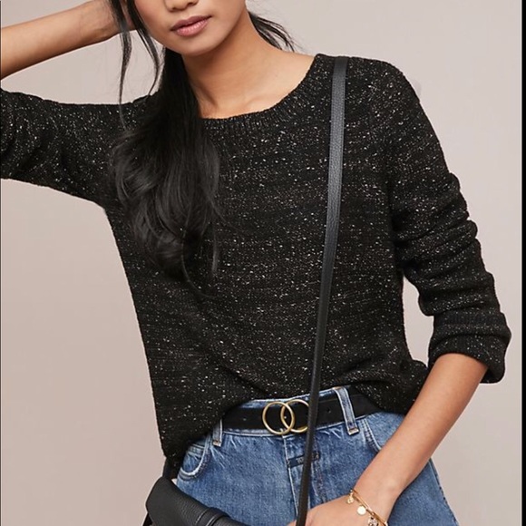 Anthropologie Sweaters - Moth Anthropologie black scalloped hem sweater new
